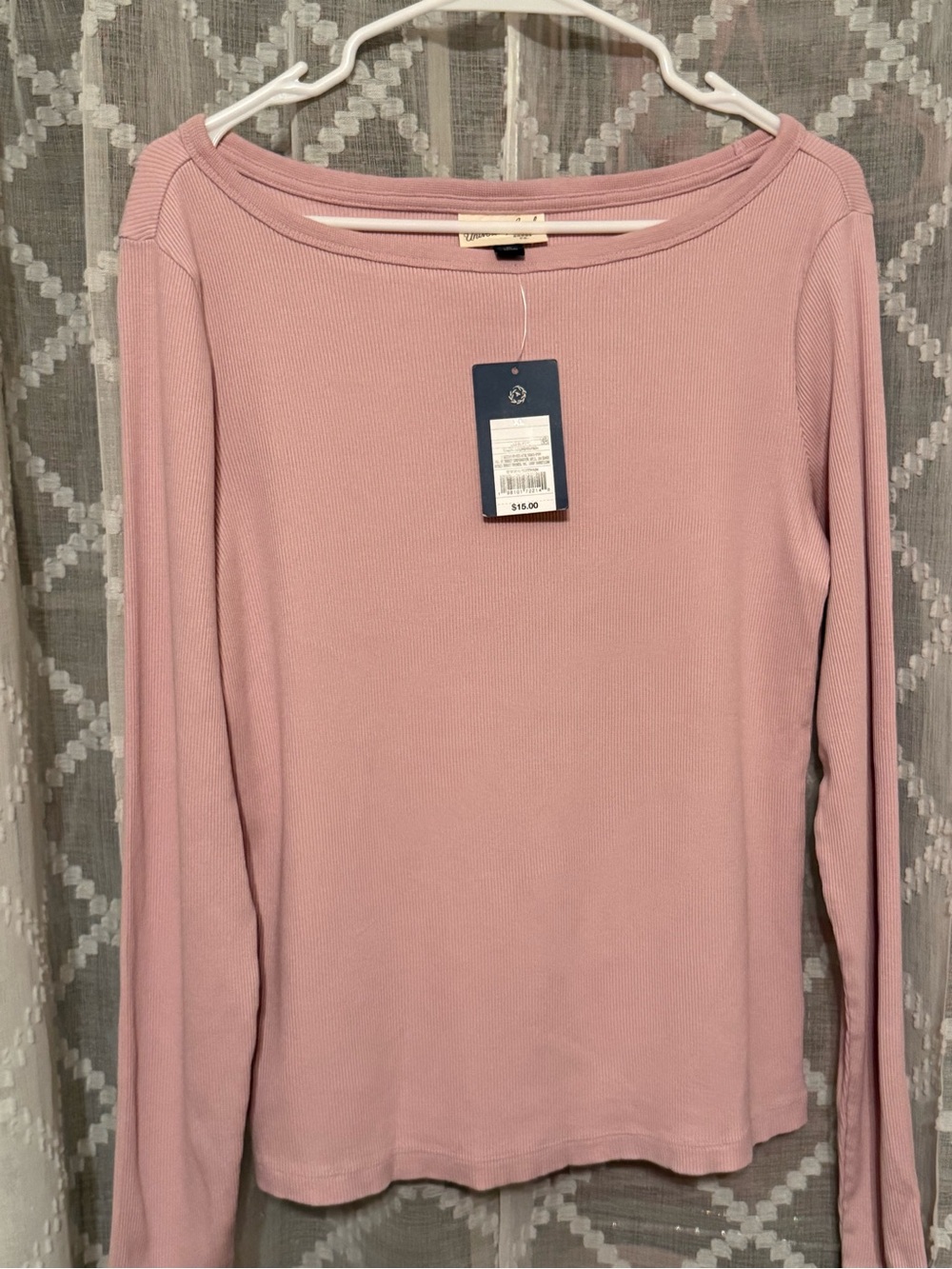 Universal Thread Dusty Rose Long Sleeve Boatneck Top